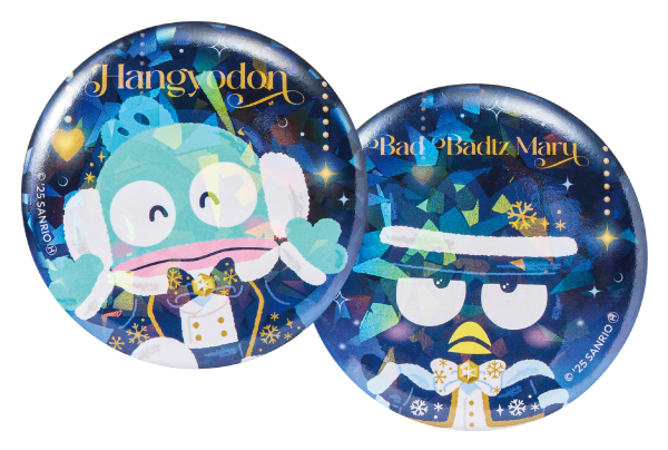 F賞:缶バッジSET|Happyくじ「Sanrio characters Holiday Collection」