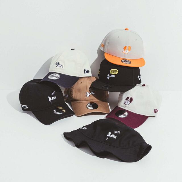 ニューエラ キャップ/バケットハット 4,950円〜5,720円｜スヌーピーミュージアム｜2024年4月26日（金）発売グッズ