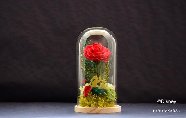 プリザーブドフラワー「魔法のバラ」 22,000円｜日比谷花壇 ディズニーコレクション『美女と野獣』