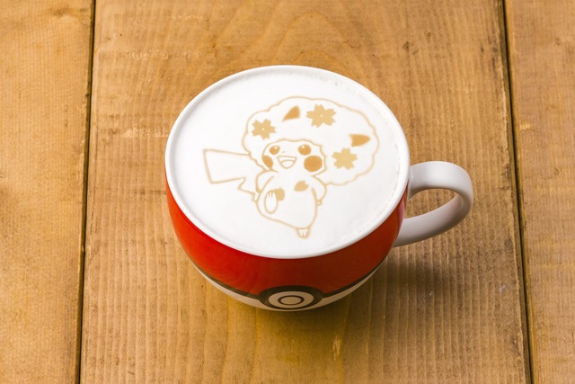 選べるポケモンラテ　桜アフロのピカチュウ