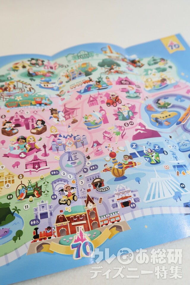 ディズニーランド・リゾート70周年　キッズ用マップ