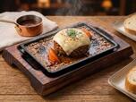 「チーズハンバーグ」 <価格:3,800円(税込)>【【3,800円】衝撃のお得価格で2026年の肉納め!大人気「リブステーキ」も「大トロビーフ」も全部食べ放題!事前予約でアルコール飲み放題が無料に!】