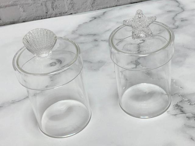 【ナチュラルキッチン】ガラス蓋付きケースシェル・ガラス蓋付きケーススターフィッシュ／各税込330円