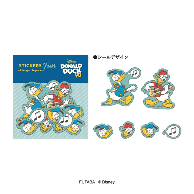 フレークシール 550円｜郵便局「ドナルドダック90th喜怒愛楽ステーショナリー」