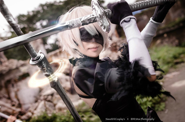 「ニーア オートマタ」2Bちゃんのコスプレを披露するNasu茄兒さん（提供：<a href=