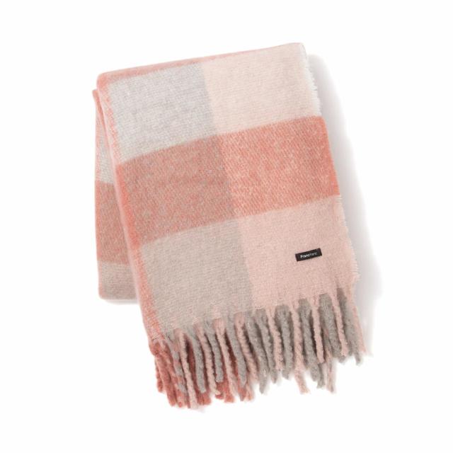 モヘア風 チェックスロー