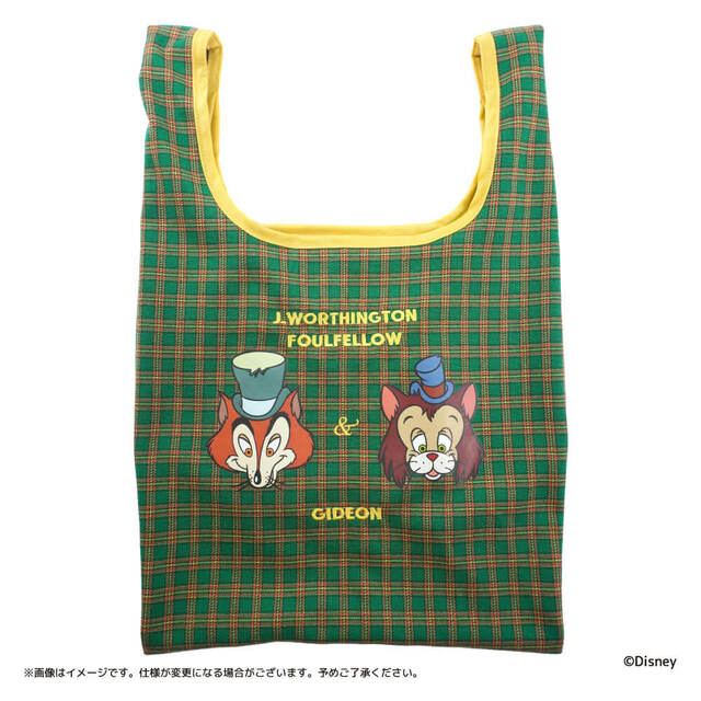ミニエコバッグ 2,750円|『ピノキオ』ギデオン&ファウルフェロー|キデイランド猫の日ディズニーグッズ