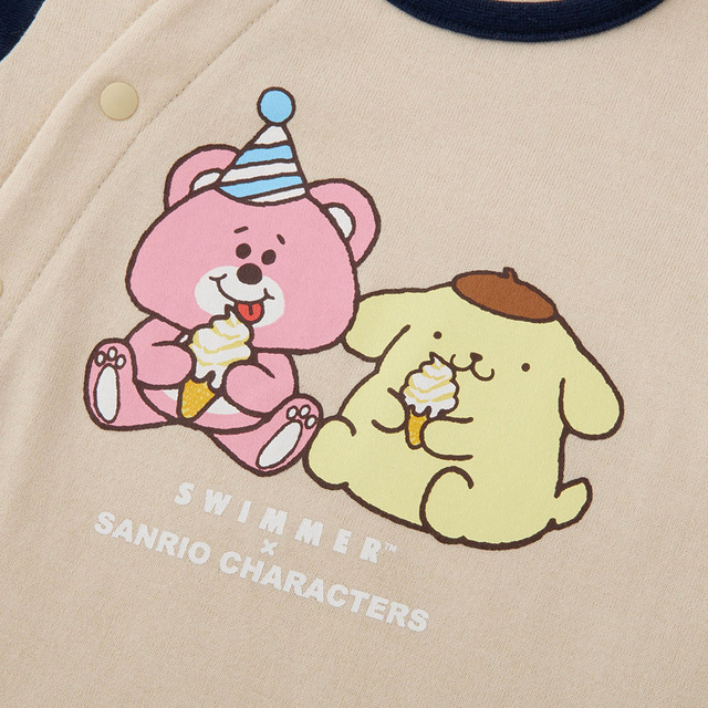 SWIMMER×サンリオキャラクターズ プリント長袖前開きカエルロンパース｜2,990 円（税込）