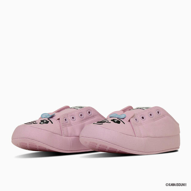 【CONVERSE×可哀想に！コラボシューズ／ALL STAR RS / KAWAISOUNI!】左右でそれぞれ違うキャラクターの表情をトウキャップに刺繍で表現