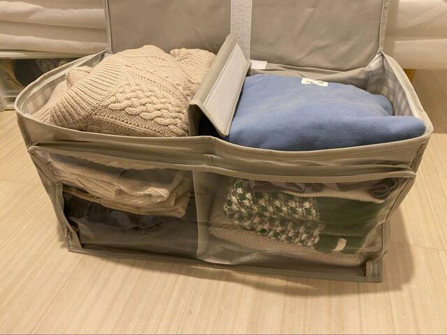 【カインズ　たて・よこ 使える衣類収納袋】計12枚入れてもスペースが余る