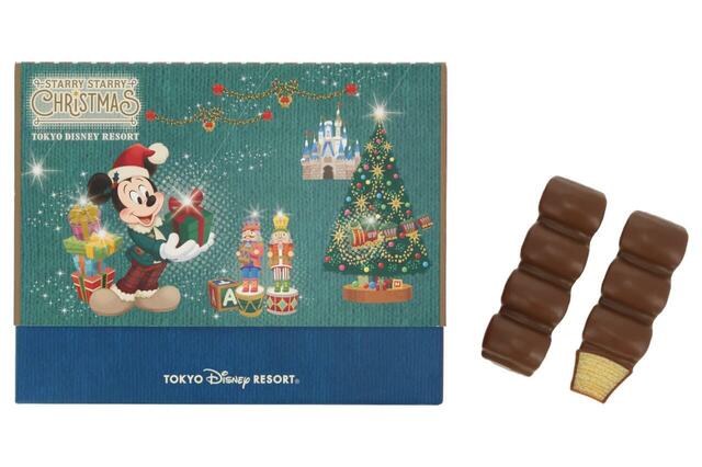 チョコレートカバード・バウムクーヘン 1,700円|東京ディズニーリゾート「ディズニー・クリスマス」スペシャルグッズ|販売店舗:東京ディズニーランド「ワールドバザール・コンフェクショナリー」、東京ディズニーシー「ヴァレンティーナズ・スウィート」|発売日:2026年11月10日(火)
