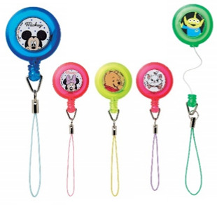 ＜ディズニー＞クリップ式リールキー5色