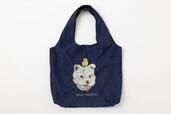 「BEST FRIEND」¥2,970【猫犬デザイン刺繍 コーデュロイ トートバッグ 60×40cm】