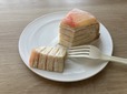 【ドトール 福島県産白桃のミルクレープ】クリームと白桃ピューレのバランスが絶妙。