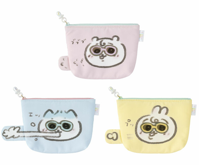 「ちいかわベビー」ポケットティッシュも入れられるポーチ 各2,200円