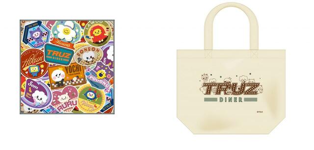 「TRUZカフェ~DINER~」タオル 1,045円(税込)、ランチトート 1,980円(税込)