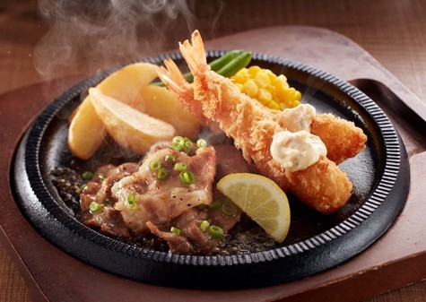 ねぎ塩カルビ＆えびフライ