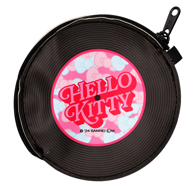 サンリオキャラクターズ レコード盤風フラットポーチ「ハローキティ」