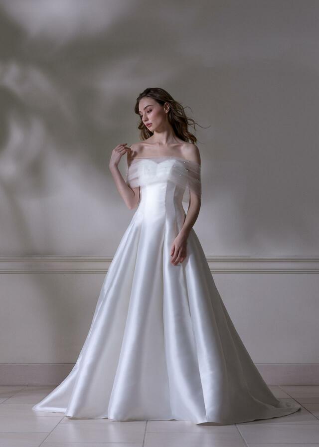 「DAVID K NEW YORK（デヴィッド ケイ ニューヨーク）」新作ウェディングドレス　NY-0124_Offwhite