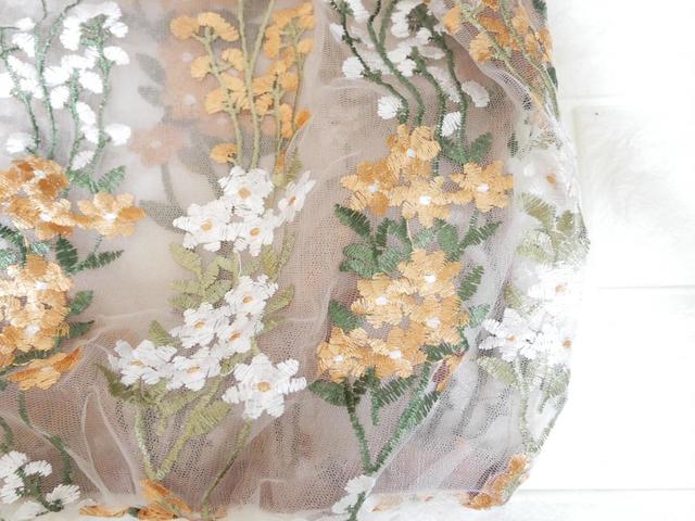 【Francfranc（フランフラン）】チュールバッグ　イエロー×ブラウン