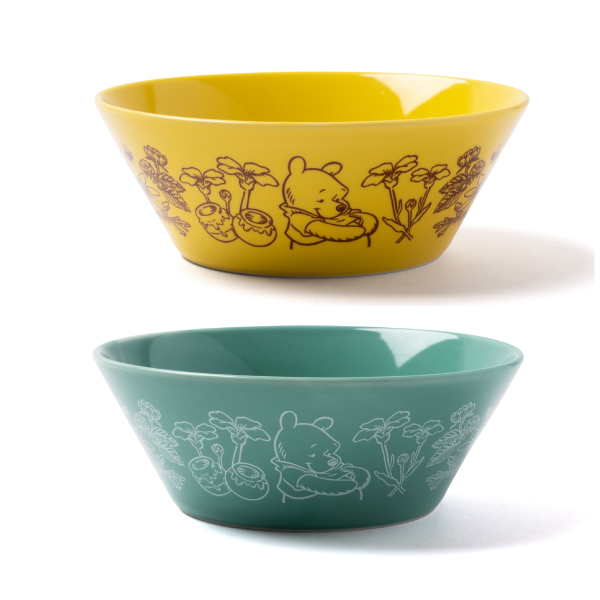 「神戸養蜂場」カラーボウル yellow/green(約直径13.5×高さ5.2cm)各1,870円