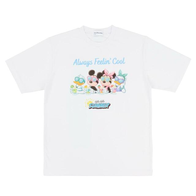 Tシャツ(S~LL) 3,500円|夏の東京ディズニーリゾート「Hello Hello SUMMER!」グッズ|販売店舗:東京ディズニーランド「グランドエンポーリアム」、東京ディズニーシー「タワー・オブ・テラー・メモラビリア」|発売日:2026年6月11日(木)