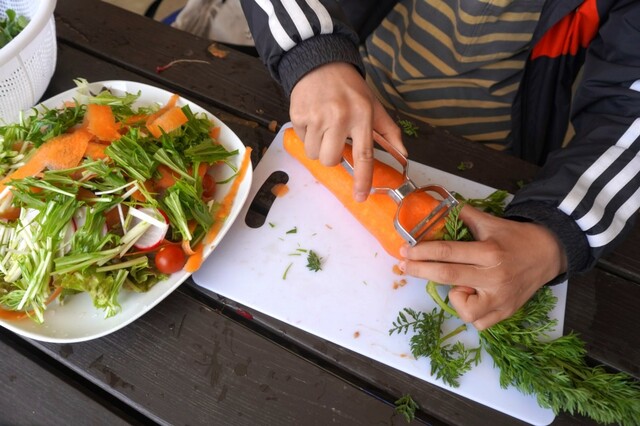 【THE FARM】収穫した野菜はその場で食べられる