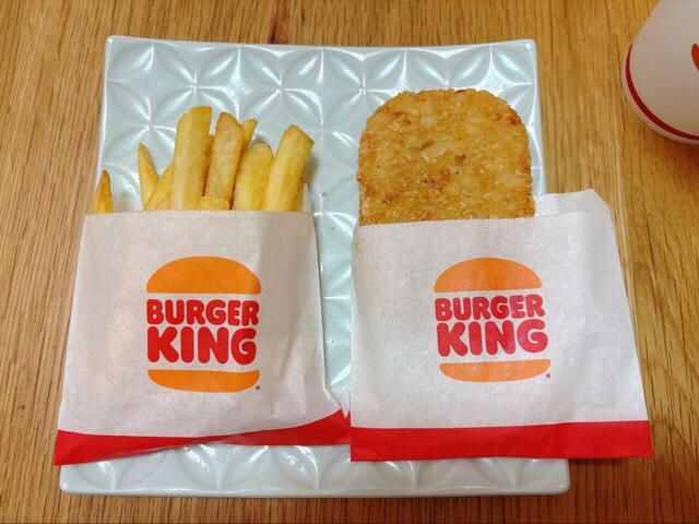 【バーガーキング ハッシュブラウン】朝メニューはハッシュブラウンとポテトの好きな方を選べます!