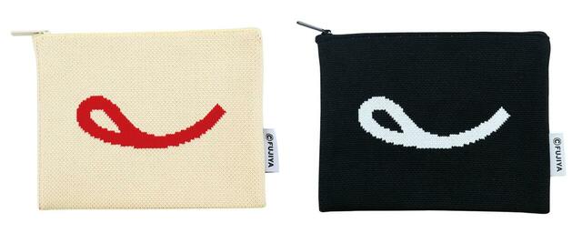 「（非売品）オリジナルニットポーチ（スマイルマーク）」＜サイズ：約縦145×横190mm＞【「ペコちゃん×サンリオキャラクターズコラボPOPUP ブース」が初登場！「Peko Poko Chocolate Labo」あべのハルカス近鉄本店で開催！】