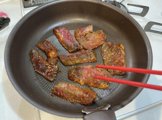 【手作り韓国焼肉】ハラミを炒めるだけの簡単調理