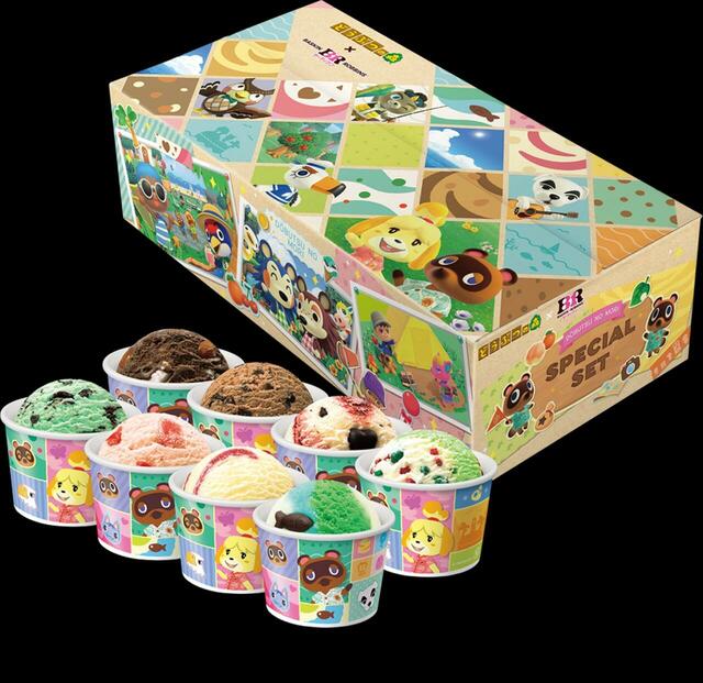 「どうぶつの森 スペシャルセット」<価格:スモール 3,000円/レギュラー3,560円(税込)>【どうぶつの森とサーティワンが初コラボ!7月の新作「どうぶつの森 夏の島 ごちそうアイス」は、サカナが泳ぐ爽やかな夏の島フレーバー!】