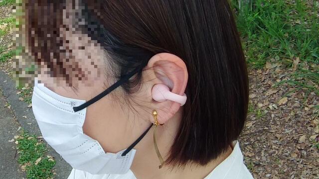 【3COINS オープンイヤーイヤカフイヤホン】耳たぶをしっかりホールドするので落ちにくい   