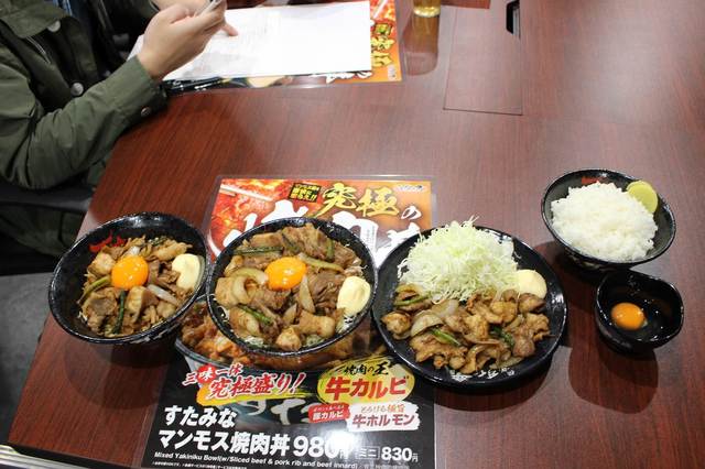 左から、ミニ、並、定食