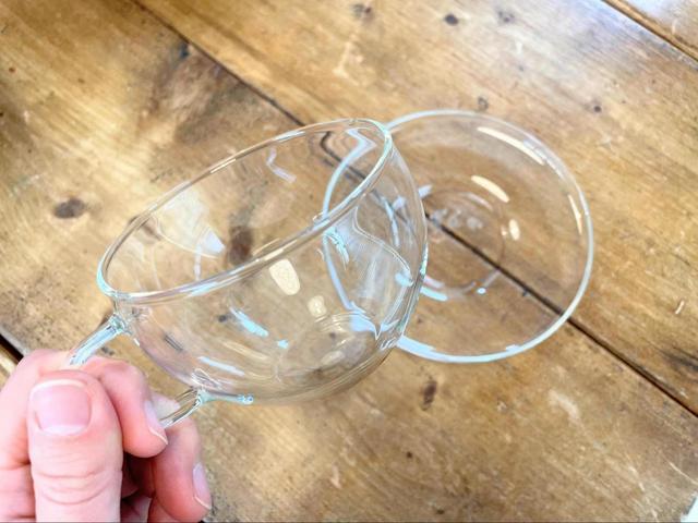 【ニトリ　耐熱ガラスカップ＆ソーサー】クリアな輝きが眩しい！