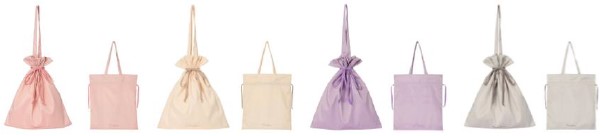 【Francfranc】「ロゴトート フリル」（ピンク／アイボリー／パープル／グレー）価格：2,500円（税込）