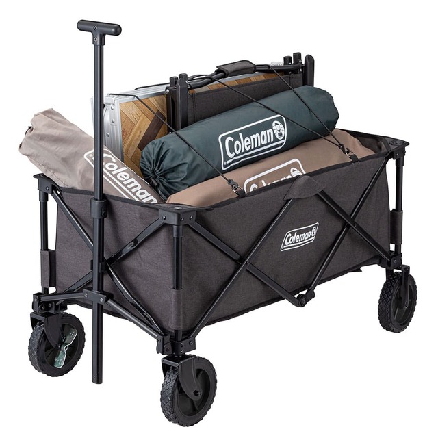 【コールマン / アウトドアワゴン（ヘザーブラック）】コールマンの人気のアウトドアワゴンが難燃生地、ヘザーブラックカラーで登場