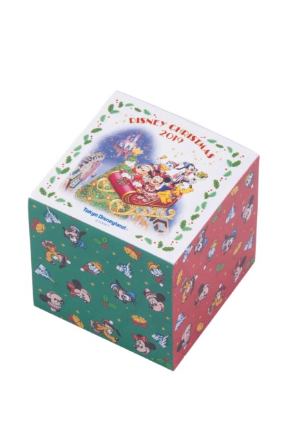 メモ 920円｜縦約7×横約7×高さ約7.5cm 4絵柄｜東京ディズニーリゾート「ディズニー・クリスマス」2019｜販売店舗：東京ディズニーランド「グランドエンポーリアム」