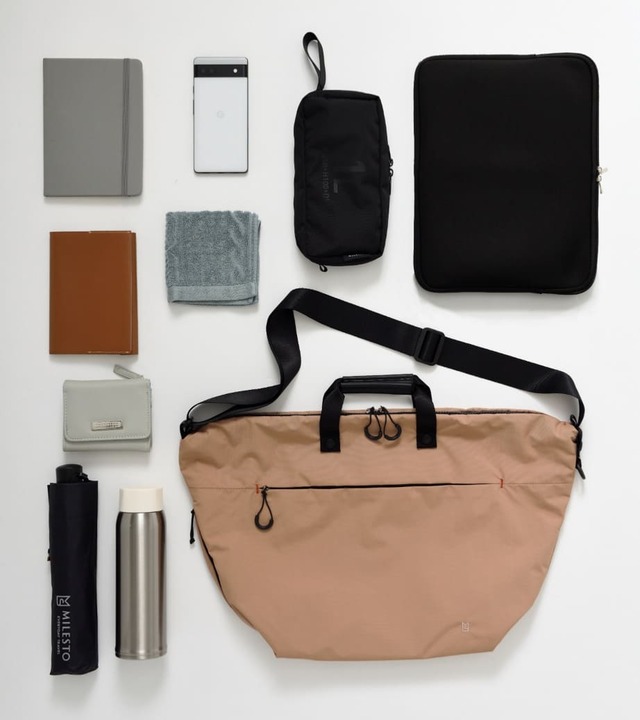 【MILESTO「SOFT SHOULDER L」】ミニマルデザイン×多機能　ソフトで使いやすいショルダーバッグ L