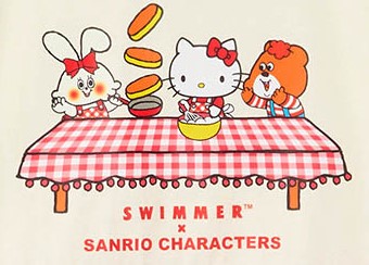 SWIMMER×サンリオキャラクターズ 総柄切替えプリント半袖Ｔシャツ｜2,090 円（税込）