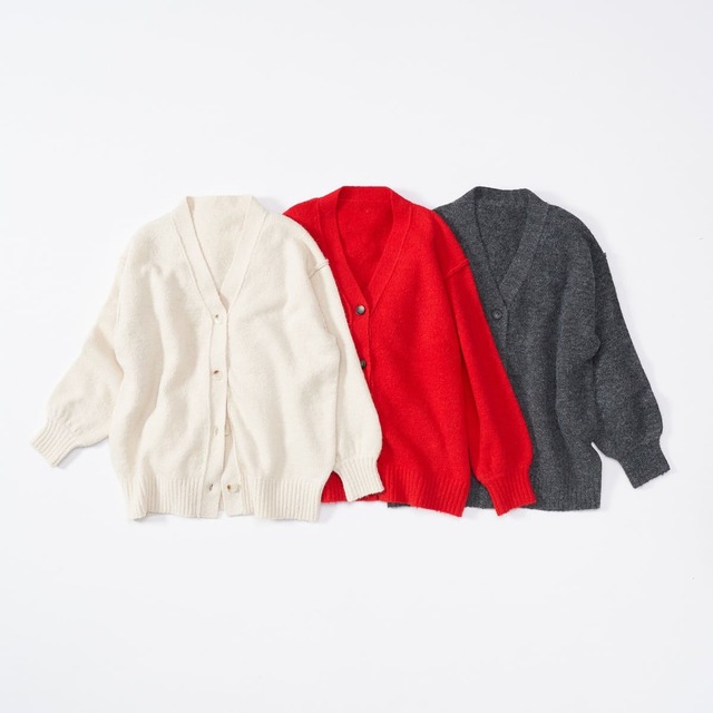 【Afternoon Tea LIVING×LEE】カーディガン(オフホワイト/レッド/グレー) 各¥7,920
