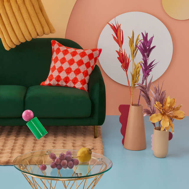 【Francfranc】9月:フレッピーなインテリアアイテムと秋らしいカラーをブロック使いすることで織りなすリズミカルで楽し気なスタイル