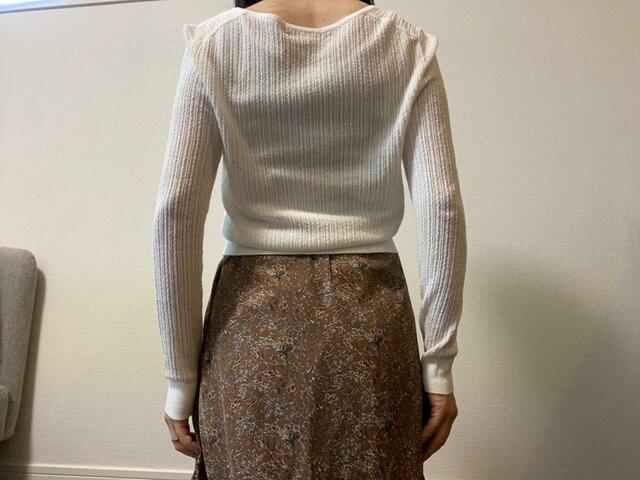 【ユニクロ レースラウンドネックショートカーディガン】身長163cm・Sサイズ着用