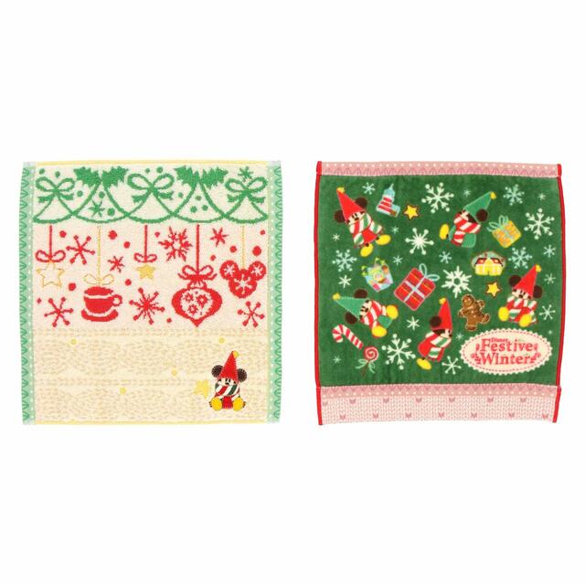 ミニタオルセット 1,500円｜「ディズニー・クリスマス」スペシャルグッズ｜東京ディズニーリゾート40周年“ドリームゴーラウンド”｜発売日：2023年11月7日（火）｜販売店舗：東京ディズニーランド「ディズニー＆カンパニー」、東京ディズニーシー「エンポーリオ」