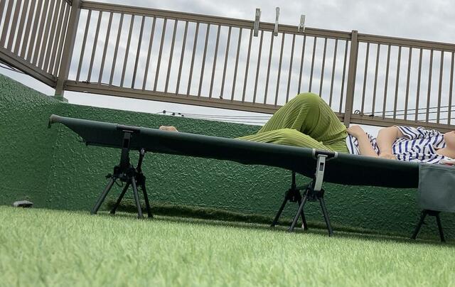 【ワークマン 燃え広がりにくいアルミコット】ハイとローに調整可能