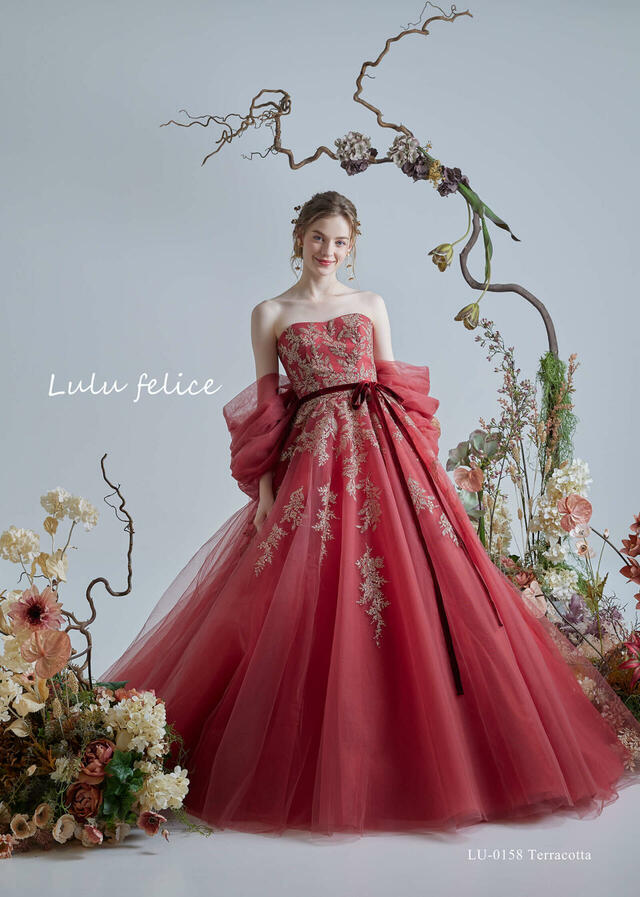 「Lulu felice（ルル・フェリーチェ）」新作ウェディングドレス　LU-0158_Terracotta