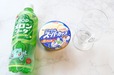 【「タイトーくじ　ブルーナアニマル　Dot Pattern Collection」】C賞　パフェグラス／急遽買ってきたメロンソーダとアイスクリーム。奇しくもキャラクター祭りみたいになりました