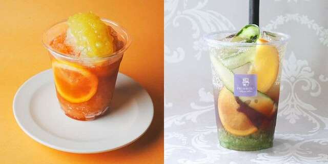 「＜QUEST(クエスト)＞フローズンレモンティー／＜プリムローズ＞英国のピムス風キューカンバーティーソーダ 」＜価格：660円/715円＞【魅惑の英国菓子「スコーン・ウェルシュケーキ・ファッジ」も！日本初上陸スイーツも楽しめる「英国展 日本橋三越本店 2024」開催】