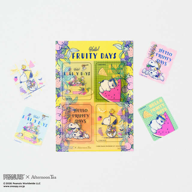 【PEANUTS×Afternoon Tea】PEANUTSコラボレーションアイテム税込3,300円以上購入で、クリアステッカー(非売品)」を1枚プレゼント