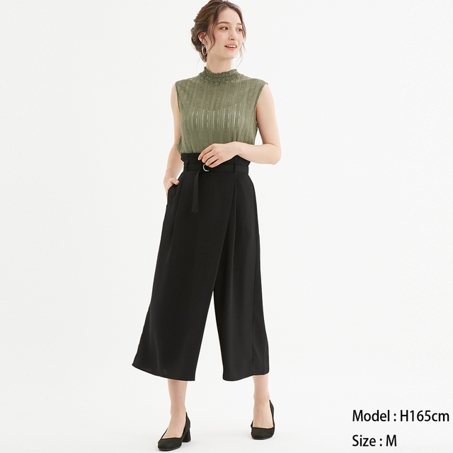 GU／ラップワイドクロップドパンツZ（BLACK）