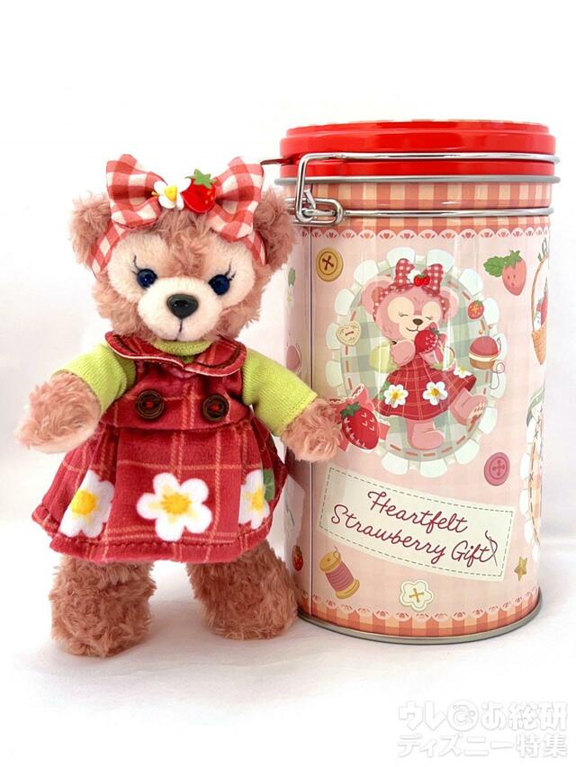 「ダッフィー＆フレンズのハートフェルト・ストロベリーギフト」クッキーとぬいぐるみバッジ